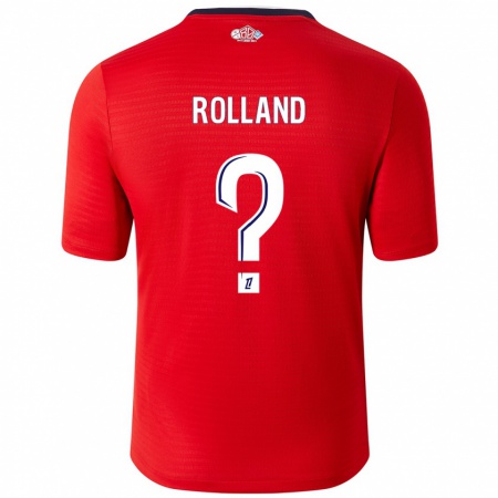 Kandiny Niño Camiseta Baptiste Rolland #0 Rojo Blanco 1ª Equipación 2024/25 La Camisa Chile