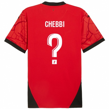 Kandiny Niño Camiseta Mohamed Chebbi #0 Rojo Negro 1ª Equipación 2024/25 La Camisa Chile