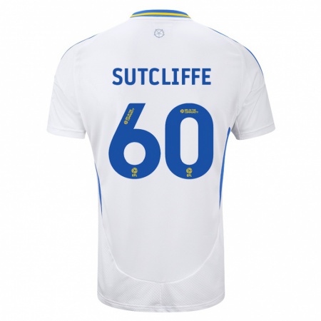 Kandiny Niño Camiseta Harvey Sutcliffe #60 Blanco Azul 1ª Equipación 2024/25 La Camisa Chile