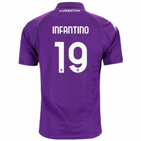 Kandiny Niño Camiseta Gino Infantino #19 Morado 1ª Equipación 2024/25 La Camisa Chile