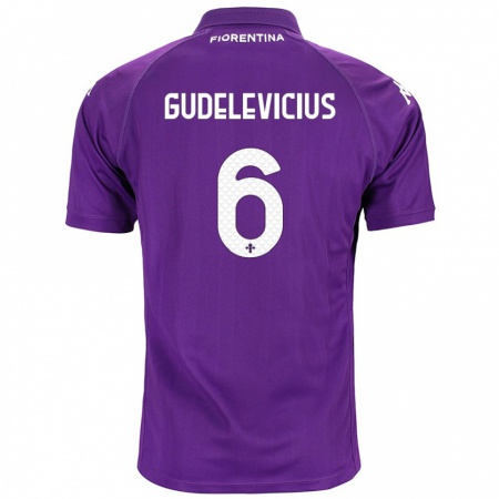 Kandiny Niño Camiseta Ernestas Gudelevicius #6 Morado 1ª Equipación 2024/25 La Camisa Chile