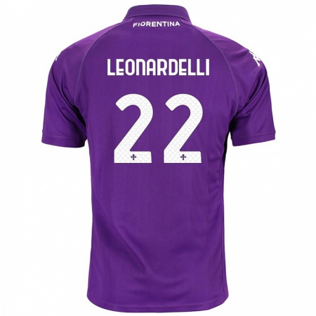 Kandiny Niño Camiseta Pietro Leonardelli #22 Morado 1ª Equipación 2024/25 La Camisa Chile