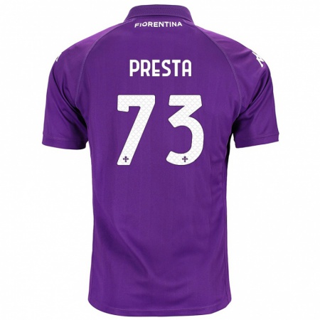 Kandiny Niño Camiseta Francesco Presta #73 Morado 1ª Equipación 2024/25 La Camisa Chile