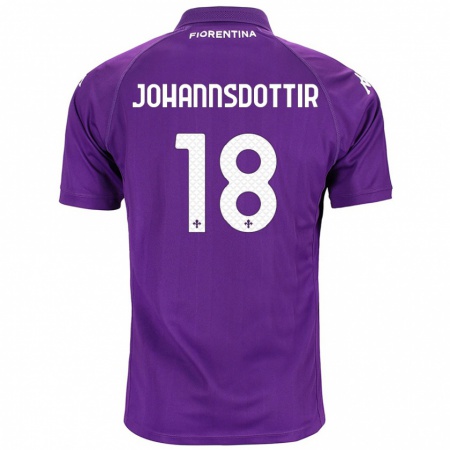 Kandiny Niño Camiseta Alexandra Jóhannsdóttir #18 Morado 1ª Equipación 2024/25 La Camisa Chile