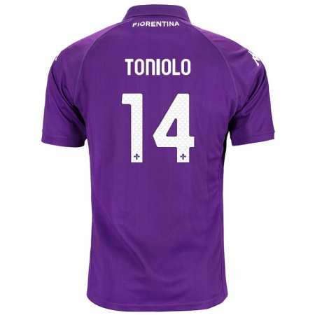 Kandiny Niño Camiseta Martina Toniolo #14 Morado 1ª Equipación 2024/25 La Camisa Chile