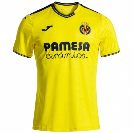 Kandiny Niño Camiseta Jesús Caballero #0 Amarillo Negro 1ª Equipación 2024/25 La Camisa Chile