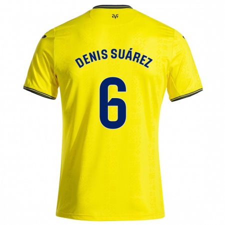 Kandiny Niño Camiseta Denis Suárez #6 Amarillo Negro 1ª Equipación 2024/25 La Camisa Chile