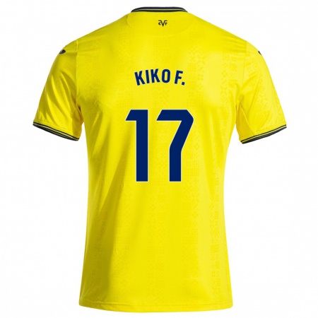 Kandiny Niño Camiseta Kiko Femenía #17 Amarillo Negro 1ª Equipación 2024/25 La Camisa Chile