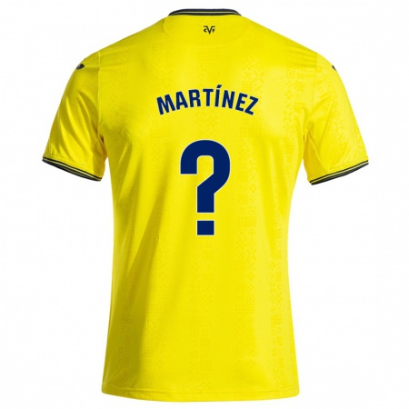 Kandiny Niño Camiseta Enric Martínez #0 Amarillo Negro 1ª Equipación 2024/25 La Camisa Chile