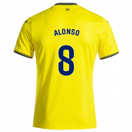 Kandiny Niño Camiseta Rodri Alonso #8 Amarillo Negro 1ª Equipación 2024/25 La Camisa Chile