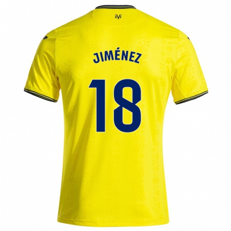 Kandiny Niño Camiseta Alex Jiménez #18 Amarillo Negro 1ª Equipación 2024/25 La Camisa Chile