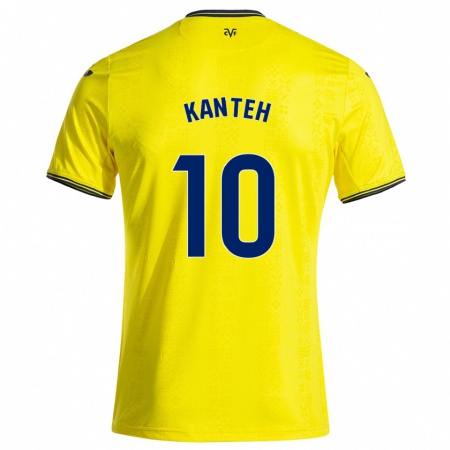 Kandiny Niño Camiseta Fatou Kanteh #10 Amarillo Negro 1ª Equipación 2024/25 La Camisa Chile