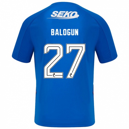 Kandiny Niño Camiseta Leon Balogun #27 Azul Oscuro 1ª Equipación 2024/25 La Camisa Chile