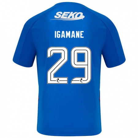 Kandiny Niño Camiseta Hamza Igamane #29 Azul Oscuro 1ª Equipación 2024/25 La Camisa Chile