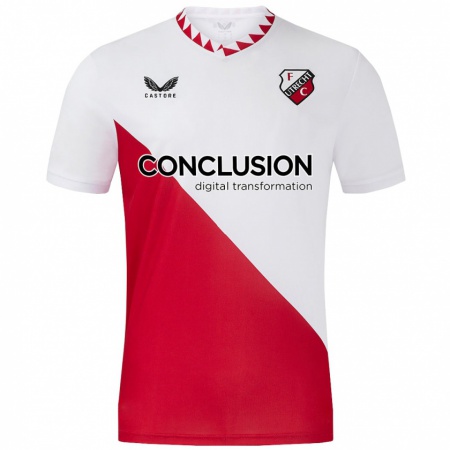 Kandiny Niño Camiseta Kolbeinn Finnsson #5 Blanco Rojo 1ª Equipación 2024/25 La Camisa Chile