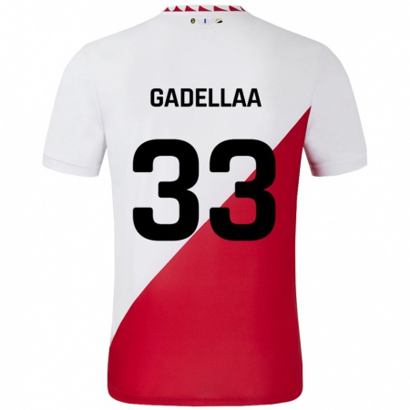 Kandiny Niño Camiseta Kevin Gadellaa #33 Blanco Rojo 1ª Equipación 2024/25 La Camisa Chile