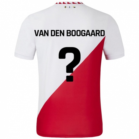 Kandiny Niño Camiseta Brian Van Den Boogaard #0 Blanco Rojo 1ª Equipación 2024/25 La Camisa Chile