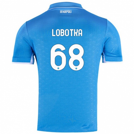 Kandiny Niño Camiseta Stanislav Lobotka #68 Azul Cielo 1ª Equipación 2024/25 La Camisa Chile