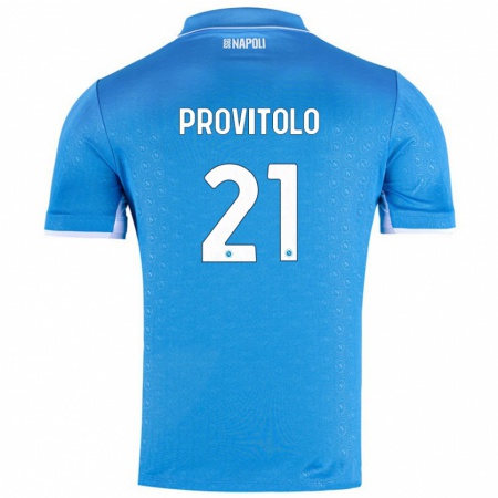 Kandiny Niño Camiseta Vincenzo Provitolo #21 Azul Cielo 1ª Equipación 2024/25 La Camisa Chile