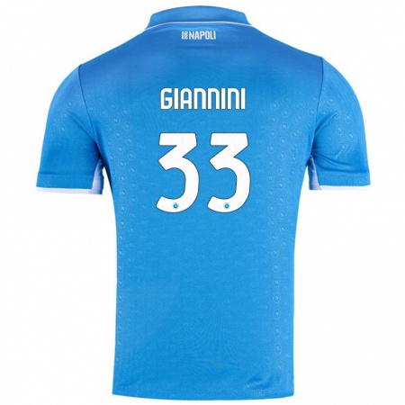 Kandiny Niño Camiseta Enrico Giannini #33 Azul Cielo 1ª Equipación 2024/25 La Camisa Chile