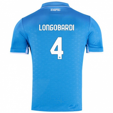 Kandiny Niño Camiseta Salvatore Longobardi #4 Azul Cielo 1ª Equipación 2024/25 La Camisa Chile