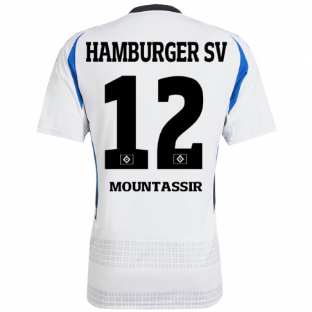 Kandiny Niño Camiseta Youssef Mountassir #12 Blanco Azul 1ª Equipación 2024/25 La Camisa Chile