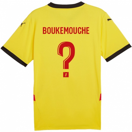 Kandiny Niño Camiseta Amine Boukemouche #0 Amarillo Rojo 1ª Equipación 2024/25 La Camisa Chile