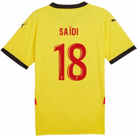 Kandiny Niño Camiseta Kahissa Saïdi #18 Amarillo Rojo 1ª Equipación 2024/25 La Camisa Chile