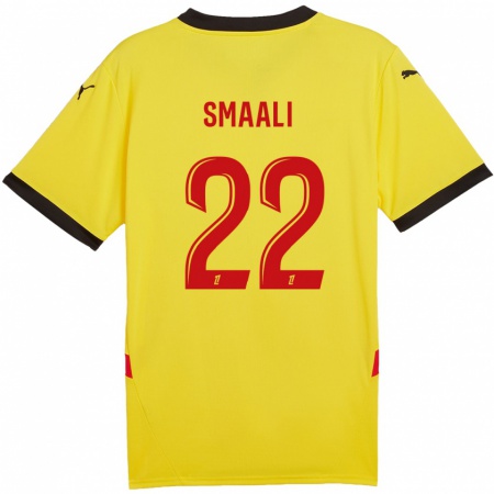 Kandiny Niño Camiseta Emma Smaali #22 Amarillo Rojo 1ª Equipación 2024/25 La Camisa Chile