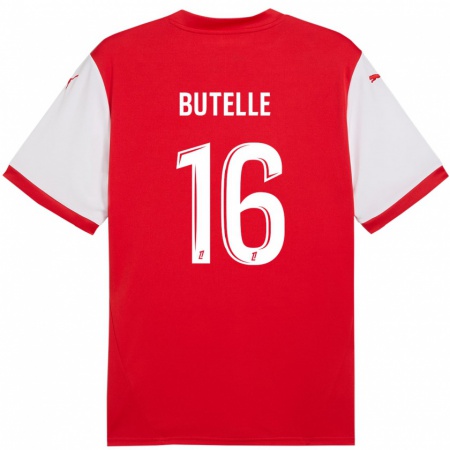 Kandiny Niño Camiseta Ludovic Butelle #16 Rojo Blanco 1ª Equipación 2024/25 La Camisa Chile