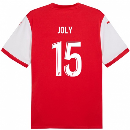 Kandiny Niño Camiseta Lou-Ann Joly #15 Rojo Blanco 1ª Equipación 2024/25 La Camisa Chile