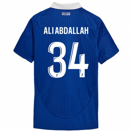 Kandiny Niño Camiseta Aboubacar Ali Abdallah #34 Azul Blanco 1ª Equipación 2024/25 La Camisa Chile