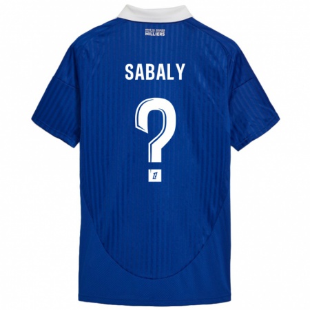 Kandiny Niño Camiseta Idrissa Sabaly #0 Azul Blanco 1ª Equipación 2024/25 La Camisa Chile