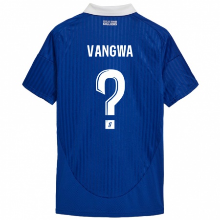 Kandiny Niño Camiseta Jilva Vangwa #0 Azul Blanco 1ª Equipación 2024/25 La Camisa Chile