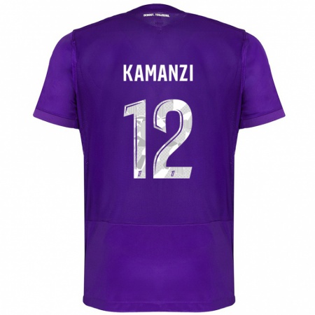 Kandiny Niño Camiseta Warren Kamanzi #12 Morado Blanco 1ª Equipación 2024/25 La Camisa Chile