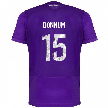 Kandiny Niño Camiseta Aron Dønnum #15 Morado Blanco 1ª Equipación 2024/25 La Camisa Chile