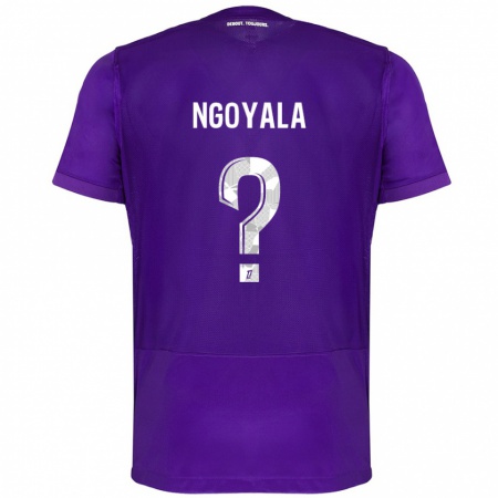 Kandiny Niño Camiseta Frédéric Efuele Ngoyala #0 Morado Blanco 1ª Equipación 2024/25 La Camisa Chile