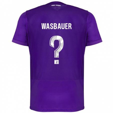 Kandiny Niño Camiseta Nicolas Wasbauer #0 Morado Blanco 1ª Equipación 2024/25 La Camisa Chile