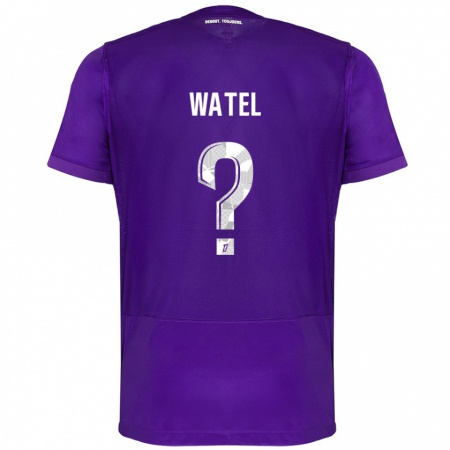 Kandiny Niño Camiseta Kylian Watel #0 Morado Blanco 1ª Equipación 2024/25 La Camisa Chile