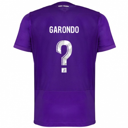 Kandiny Niño Camiseta Thibaud Garondo #0 Morado Blanco 1ª Equipación 2024/25 La Camisa Chile