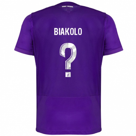 Kandiny Niño Camiseta Tony Biakolo #0 Morado Blanco 1ª Equipación 2024/25 La Camisa Chile