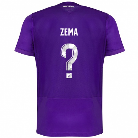 Kandiny Niño Camiseta Darris Zema #0 Morado Blanco 1ª Equipación 2024/25 La Camisa Chile