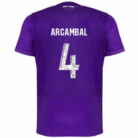 Kandiny Niño Camiseta Anais Arcambal #4 Morado Blanco 1ª Equipación 2024/25 La Camisa Chile