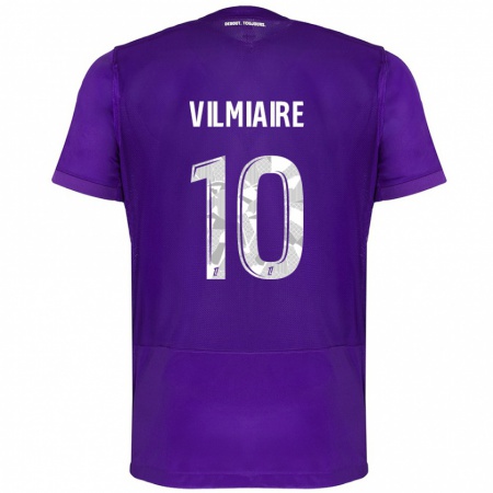 Kandiny Niño Camiseta Kelly Vilmiaire #10 Morado Blanco 1ª Equipación 2024/25 La Camisa Chile