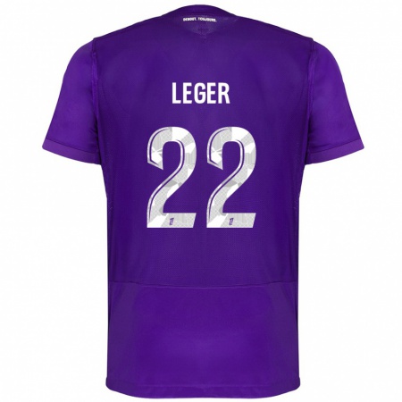 Kandiny Niño Camiseta Christelle Léger #22 Morado Blanco 1ª Equipación 2024/25 La Camisa Chile