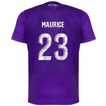 Kandiny Niño Camiseta Sandra Maurice #23 Morado Blanco 1ª Equipación 2024/25 La Camisa Chile