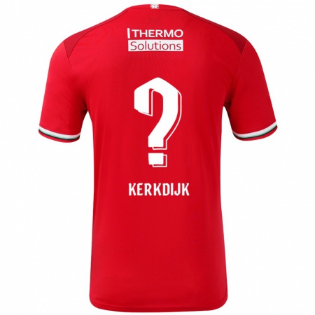 Kandiny Niño Camiseta Jesper Kerkdijk #0 Rojo Blanco 1ª Equipación 2024/25 La Camisa Chile