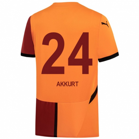 Kandiny Niño Camiseta Arzu Akkurt #24 Amarillo Rojo 1ª Equipación 2024/25 La Camisa Chile