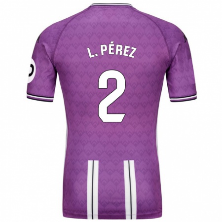 Kandiny Niño Camiseta Luis Pérez #2 Púrpura Blanco 1ª Equipación 2024/25 La Camisa Chile