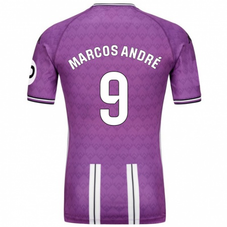 Kandiny Niño Camiseta Marcos André #9 Púrpura Blanco 1ª Equipación 2024/25 La Camisa Chile